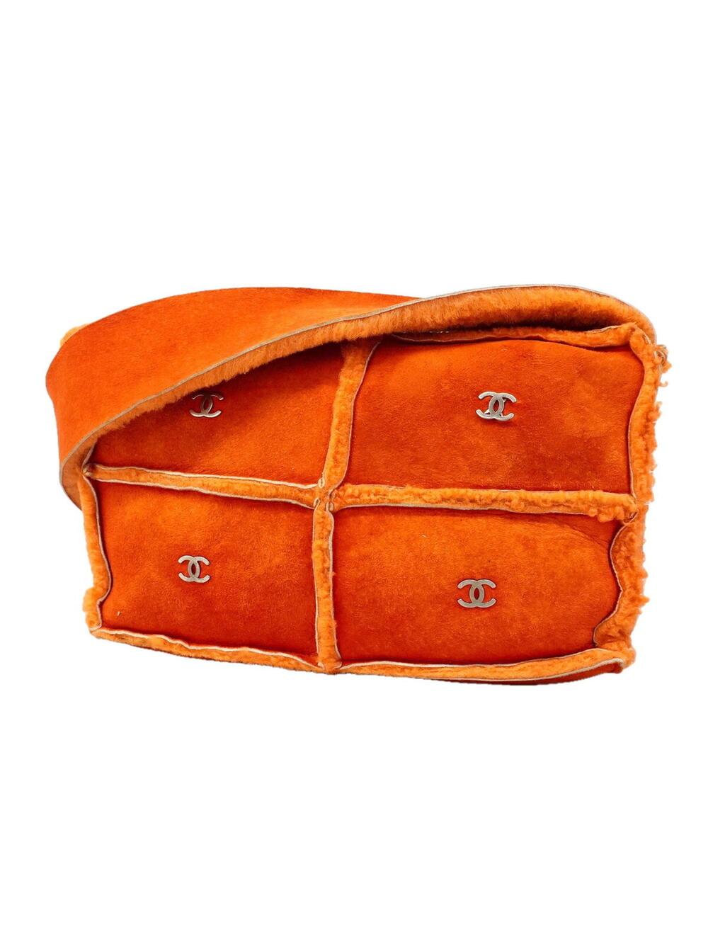 Chanel Shearling Orange Shoulder Bag #363558C80B